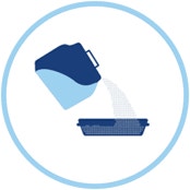 Fill the tray with a 5cm layer of CATSAN™ Wood Comfort litter.